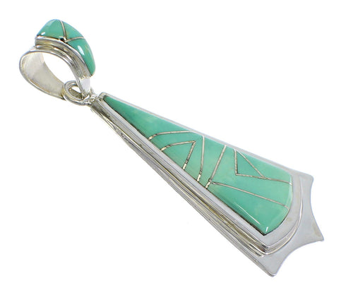Genuine Sterling Silver And Turquoise Southwest Pendant Jewelry VX55404